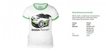 Skoda Motorsport gyerek póló